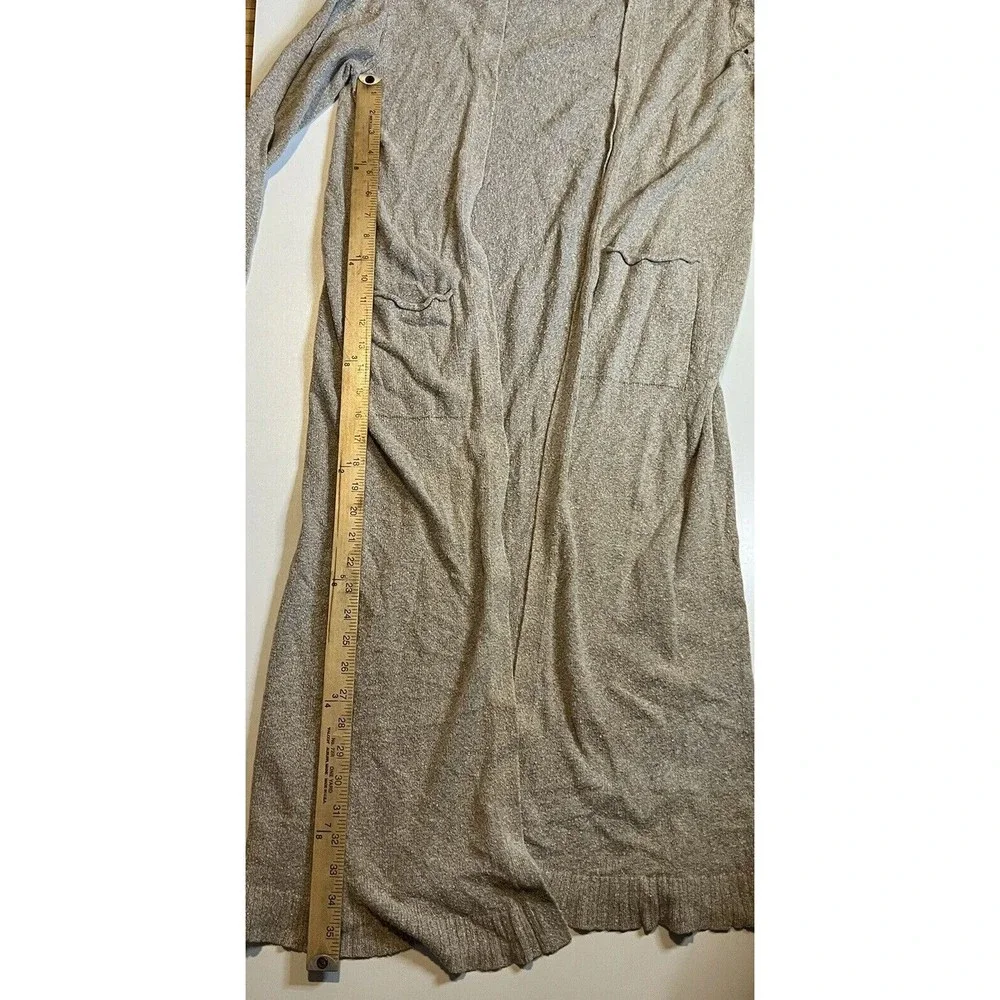 LEITH WOMENS LONG LINE CARDIGAN SWEATER‎ SIZE SMALL POCKETS COTTON Flawed